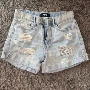 Women’s Size 2 Aero Light Blue Distressed Denim Shorts